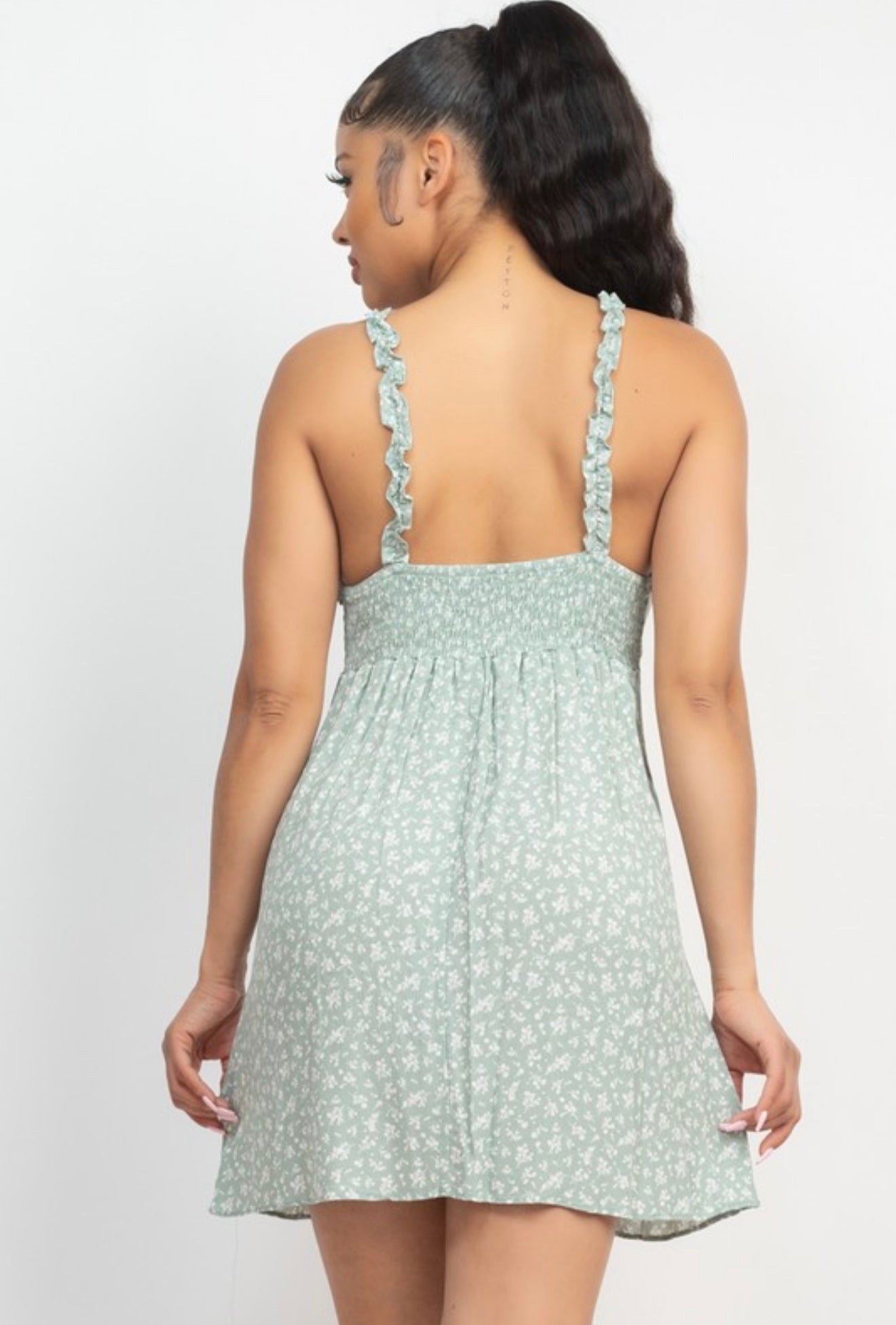 Sweet Bloom Ruffle Mini Dress