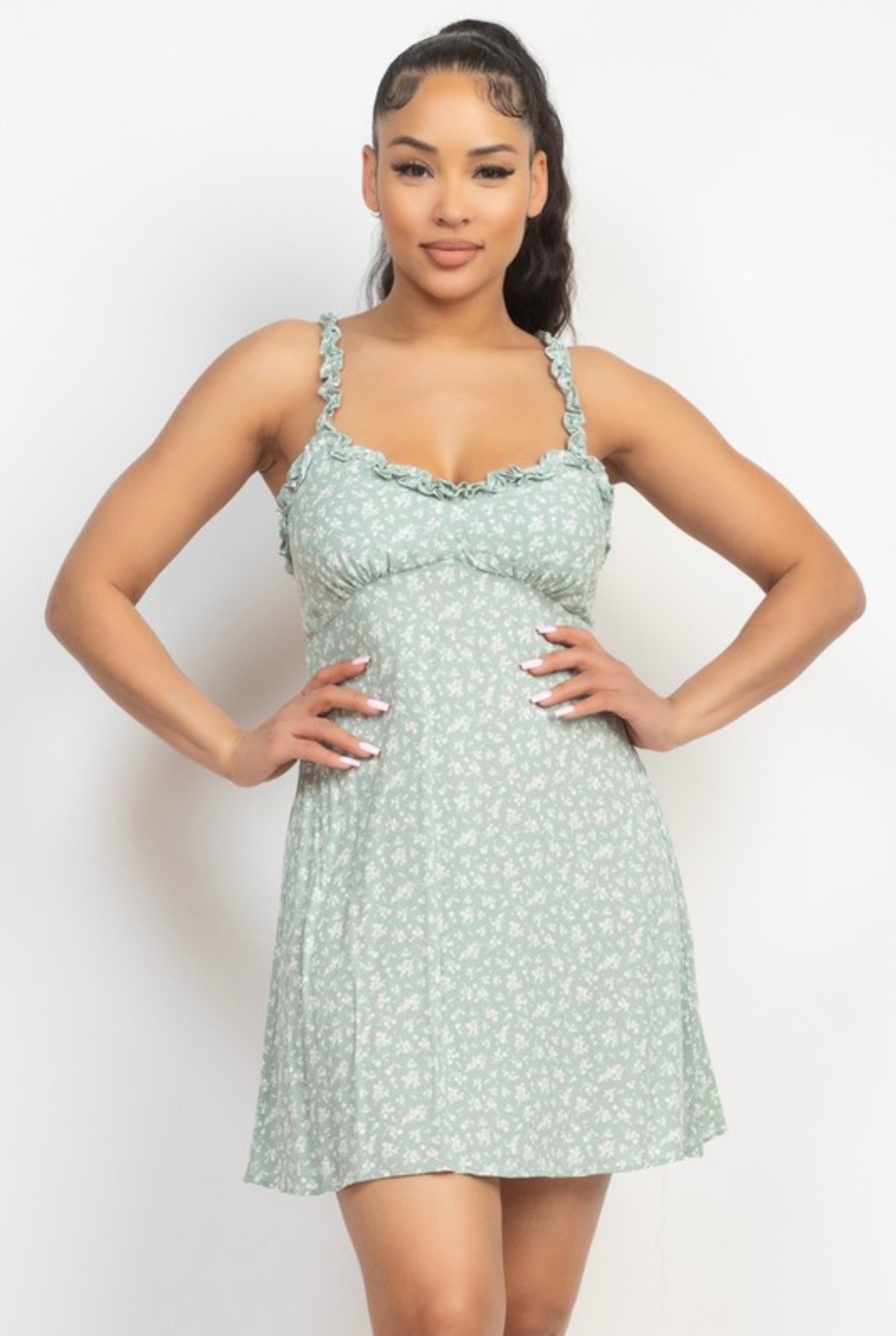 Sweet Bloom Ruffle Mini Dress