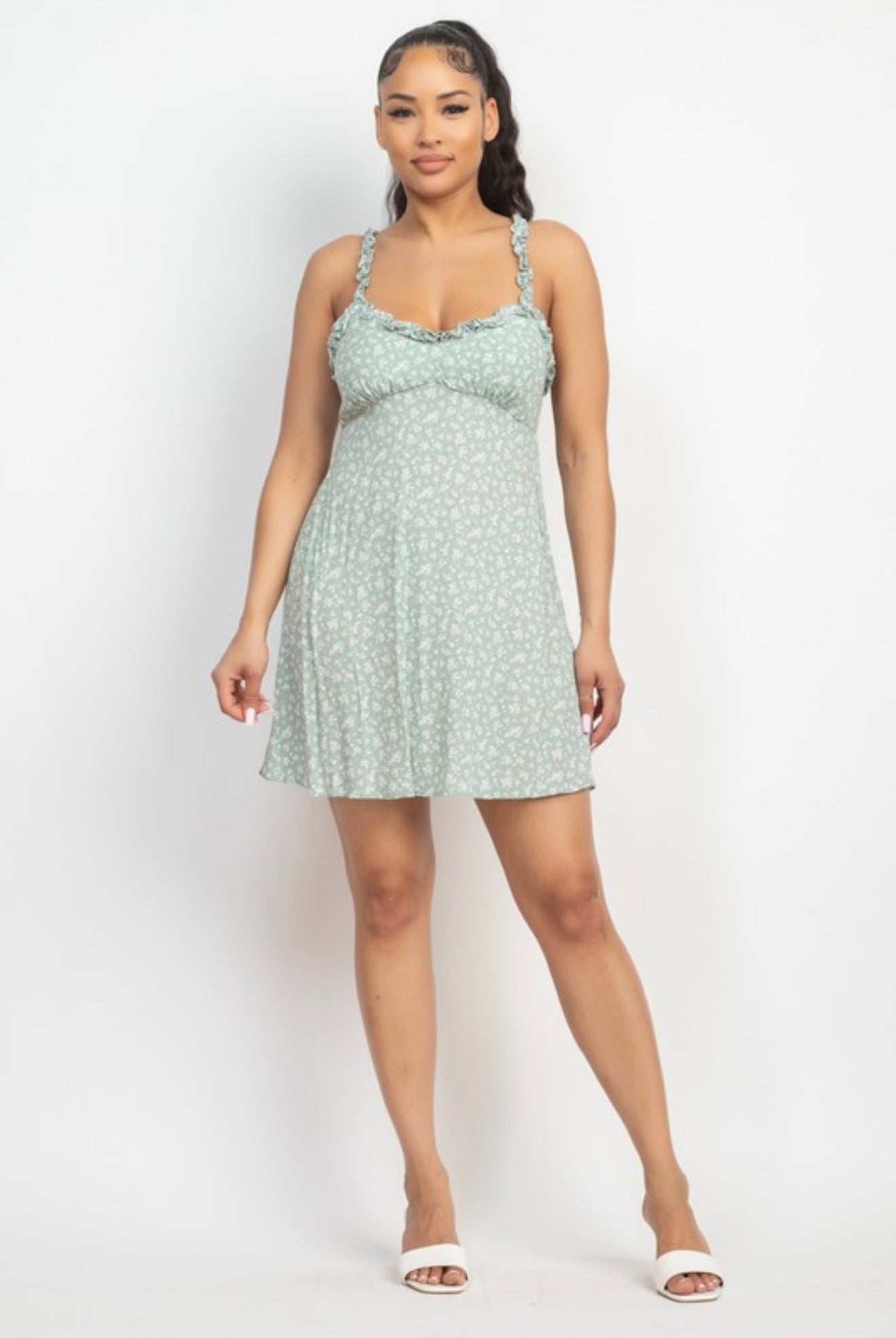 Sweet Bloom Ruffle Mini Dress