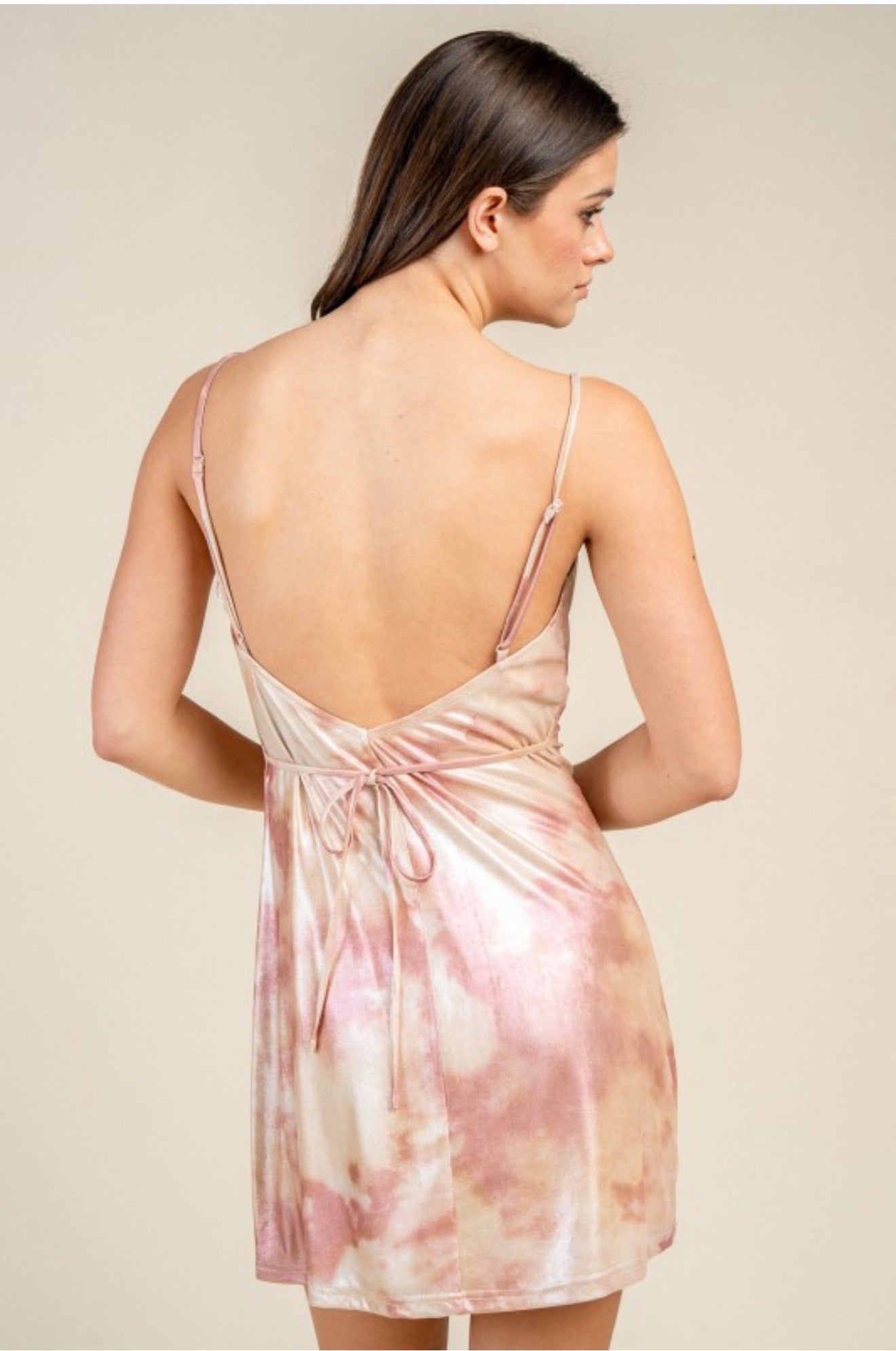 Blush Satin Cowl Neck Slip Dress