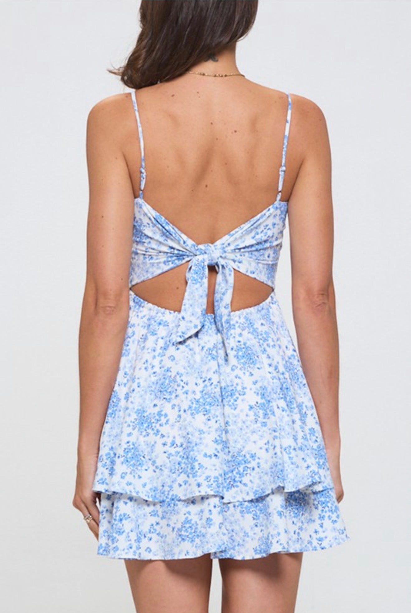 Blushing Garden Tiered Mini Dress